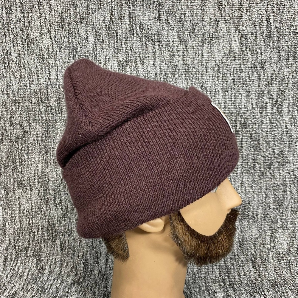 Carhartt Beanie Mens OS Brown Ribbed‎ Knit Cuffed Logo Workwear Winter Hat